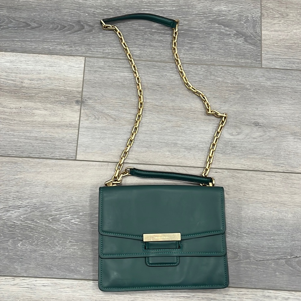 Green Michael kors clutch with shoulder strap